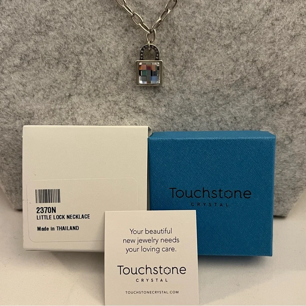 TOUCHSTONE CRYSTAL by Swarovski NECKLACE, Little Lock Necklace adjustable, NEW.